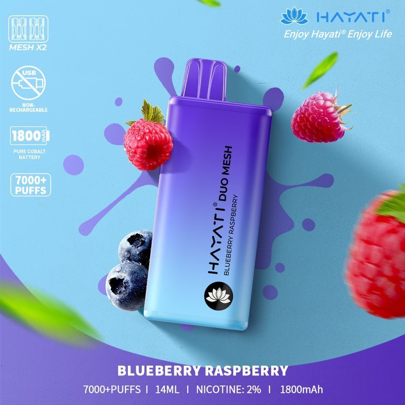 Hayati Duo Mesh 7000 Puffs Disposable Vape Pod 20MG- Box of 10