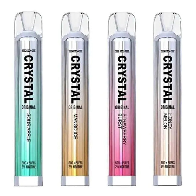 SKE Crystal 600 Puffs Disposable Vape Pod Device 20MG - box of 10