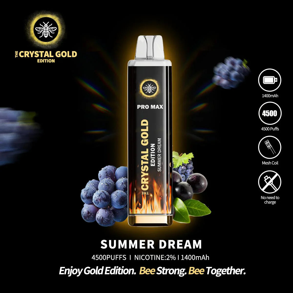 The Crystal Pro Max Gold Edition 4500 Puffs Disposable Vape