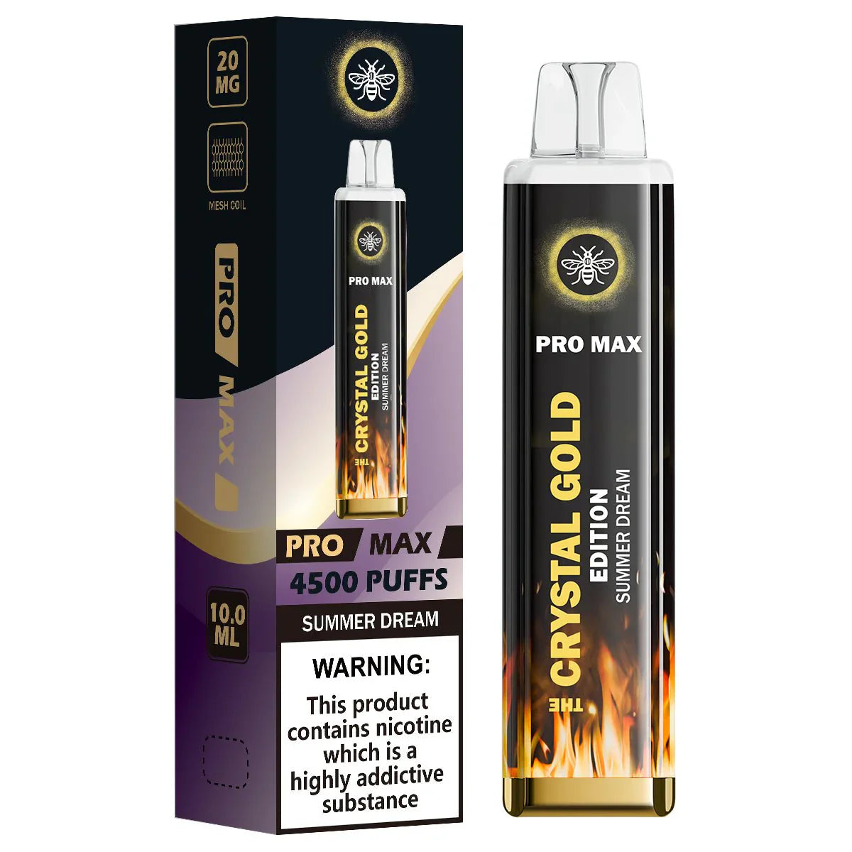 The Crystal Pro Max Gold Edition 4500 Puffs Disposable Vape