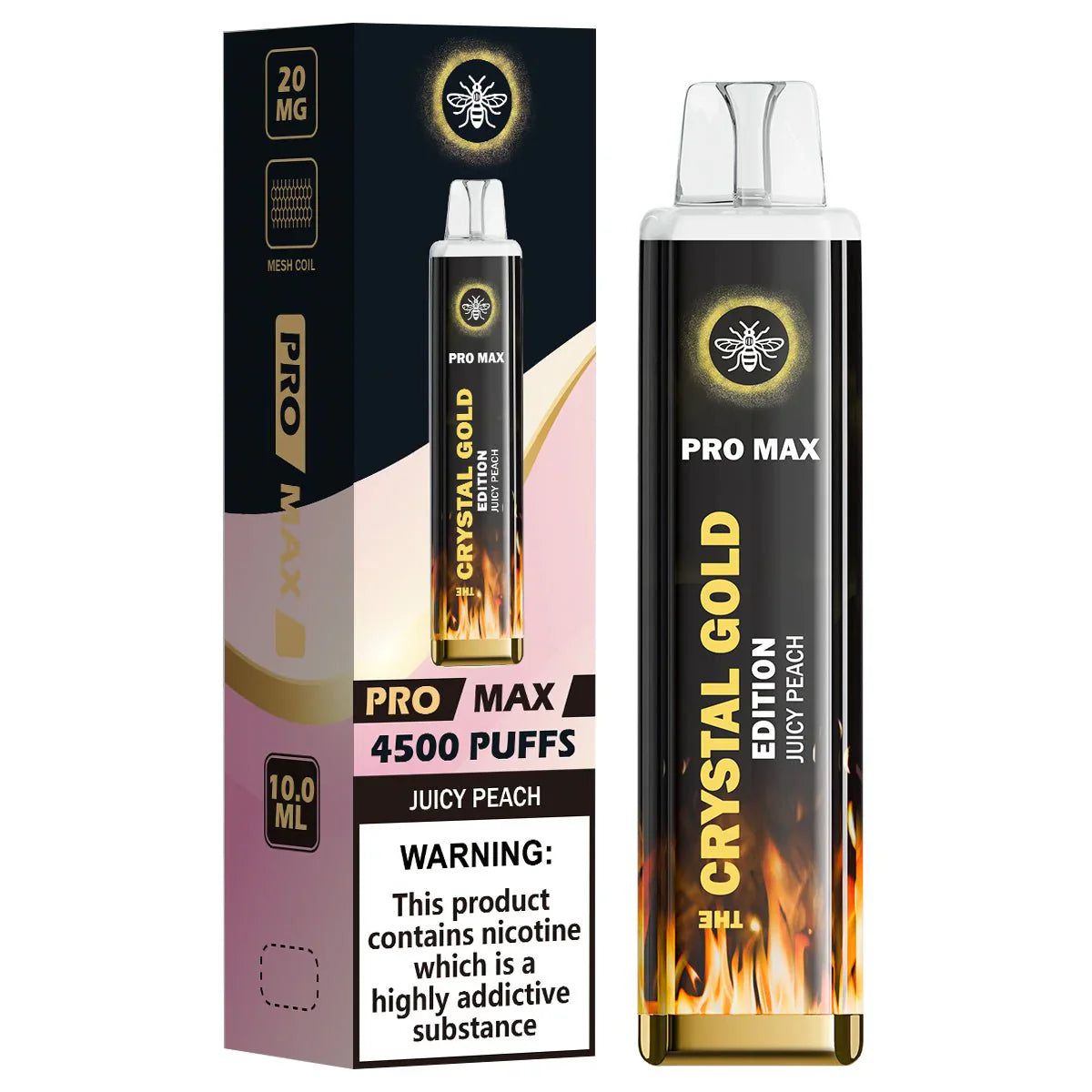 The Crystal Pro Max Gold Edition 4500 Puffs Disposable Vape