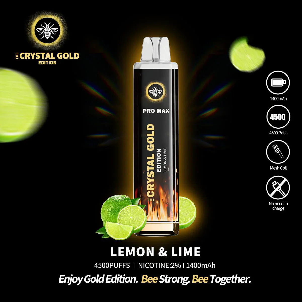 The Crystal Pro Max Gold Edition 4500 Puffs Disposable Vape