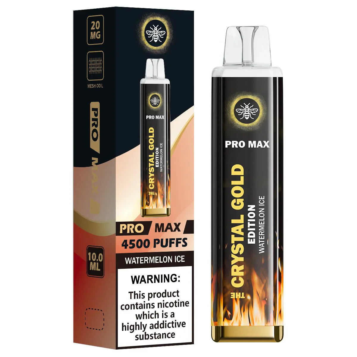 The Crystal Pro Max Gold Edition 4500 Puffs Disposable Vape