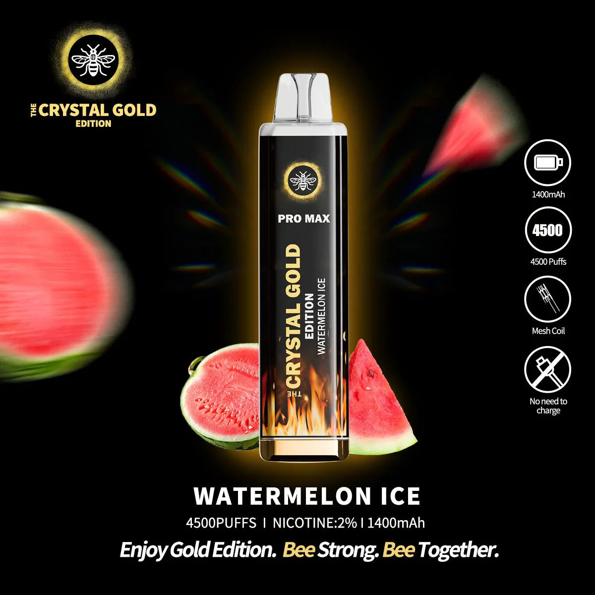 The Crystal Pro Max Gold Edition 4500 Puffs Disposable Vape