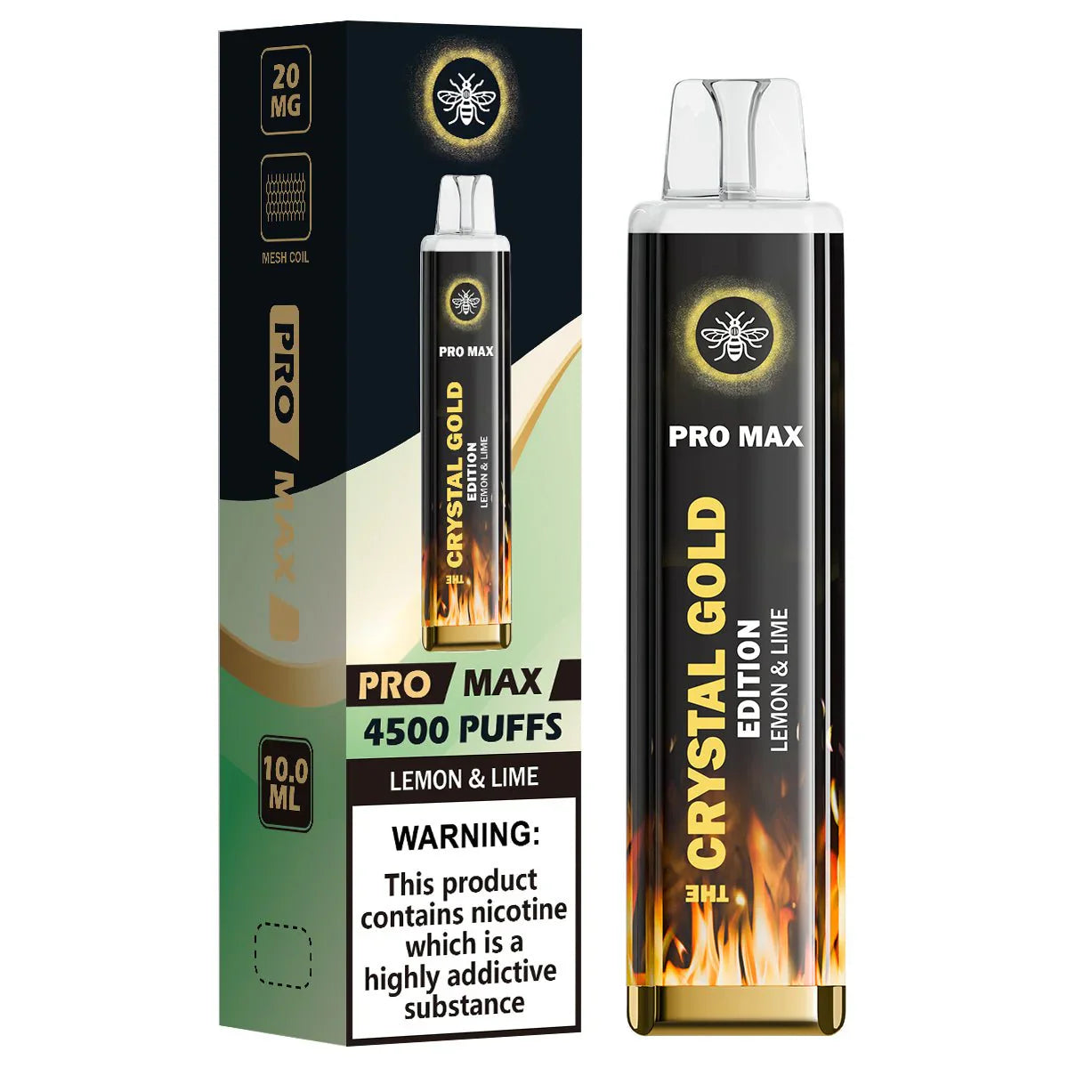 The Crystal Pro Max Gold Edition 4500 Puffs Disposable Vape