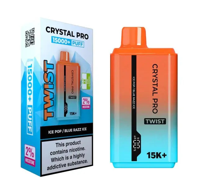 The Crystal Pro Twist 15000 Puffs Disposable Vape Box of 5