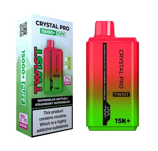 The Crystal Pro Twist 15000 Puffs Disposable Vape Box of 5