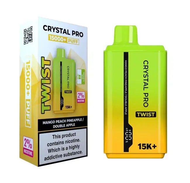 The Crystal Pro Twist 15000 Puffs Disposable Vape Box of 5