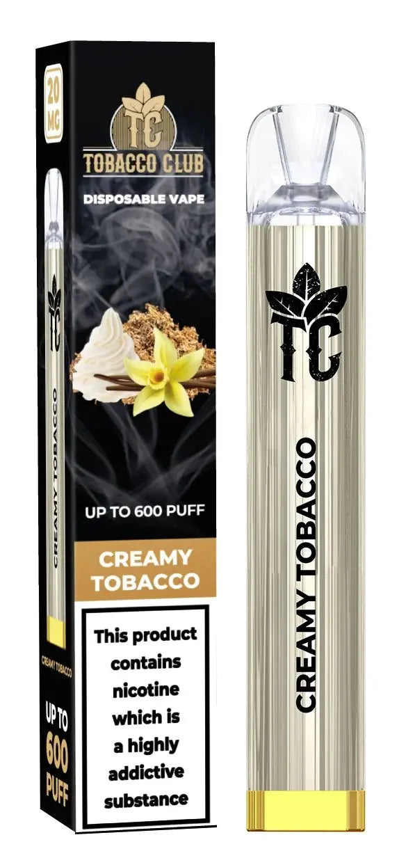 Tobbaco Club 600 Disposable Vape Puff Pod Box of 10