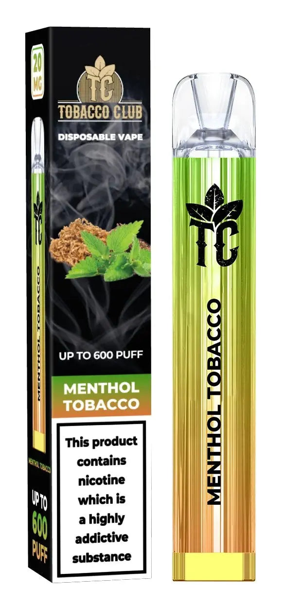 Tobbaco Club 600 Disposable Vape Puff Pod Box of 10
